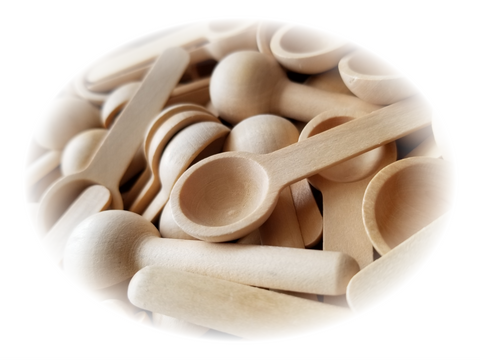 Measuring Scoop - Carved natural wood